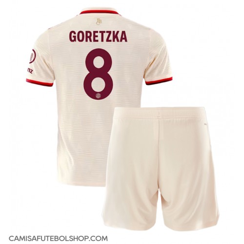 Camisa de time de futebol Bayern Munich Leon Goretzka #8 Replicas 3º Equipamento Infantil 2024-25 Manga Curta (+ Calças curtas)